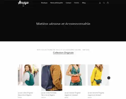 Ancienne boutique Shopify Arsayo – avant la refonte du site par l’agence Oli-via-net (analyse UX et SEO)