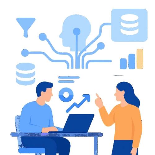 Illustration représentant une analyse de campagnes publicitaires Google Ads, Meta Ads et LinkedIn Ads réalisée par Oli-via-net.+