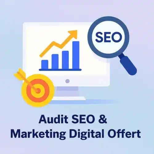 Visuel illustrant l’audit SEO et marketing digital offert par Oli-via-net, agence spécialisée en référencement Google et automatisation IA.