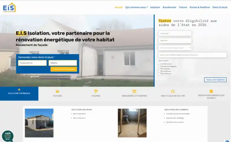 Nouveau site web EIS Isolation – refonte WordPress et optimisation SEO par l’agence Oli-via-net